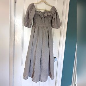 Gray cottage core dress